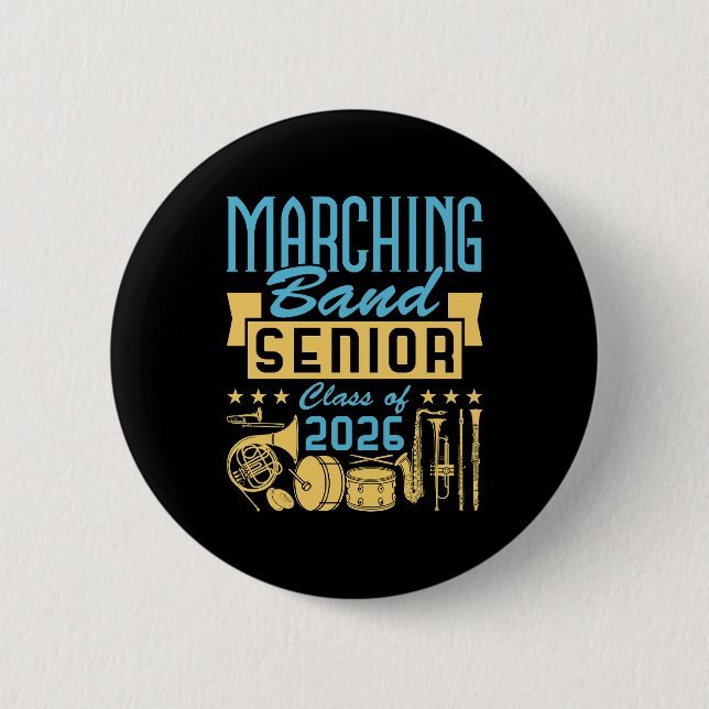 Marching Band Senior Class of 2026 6 Cm Round Badge (Front)