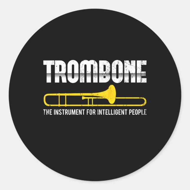 Marching Band Trombonist Jazz Musician Trombone Classic Round Sticker (Front)