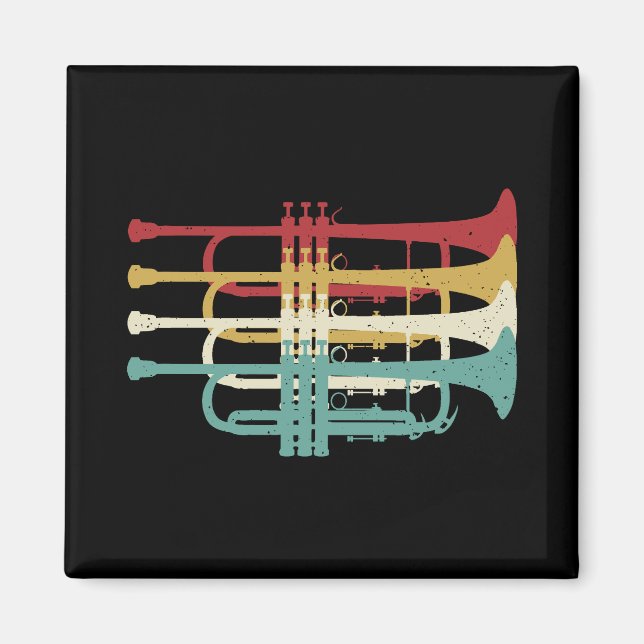 Marching Band Trumpet Player Retro Design  Magnet (Front)