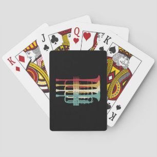 Marching Band Trumpet Player Retro Design Playing Cards