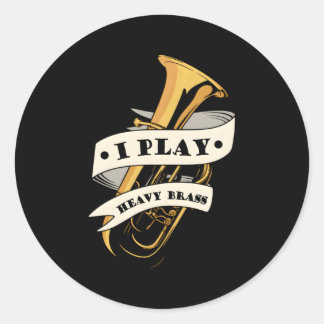 Marching Band Tubist Musician Tuba Classic Round Sticker