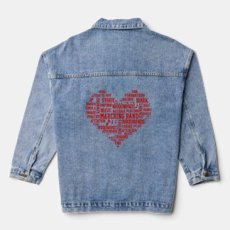Marching Band Word Cloud Tshirt- Red Denim Jacket
