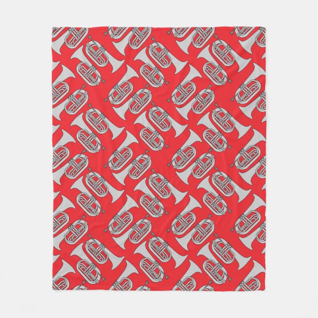 Marching Baritone Crosshatch Fleece Blanket (Front)