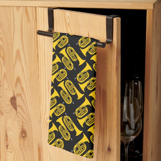 Marching Baritone Crosshatch Tea Towel (Thirds Fold)