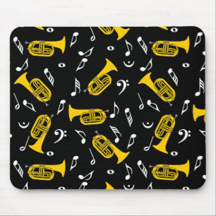 Marching Baritone Music Notes Bass Clefs Mouse Pad