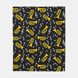 *Marching Baritone Music Notes Fleece Blanket