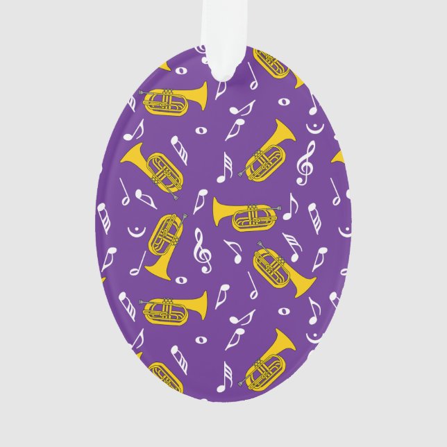 *Marching Baritone Music Notes Ornament (Back)