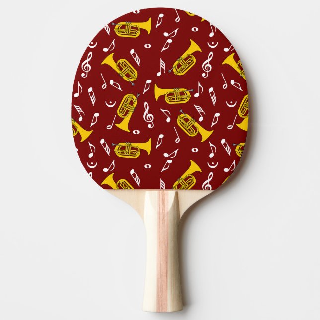 *Marching Baritone Music Notes Ping Pong Paddle (Front)