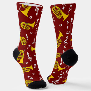 *Marching Baritone Music Notes Socks