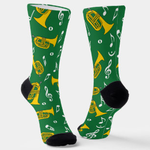 *Marching Baritone Music Notes Socks