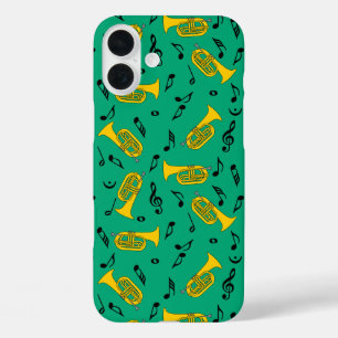 Marching Baritone Music Notes Treble Clefs iPhone 16 Plus Case