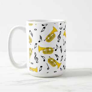 Marching Baritone Music Notes Treble Clefs Coffee Mug