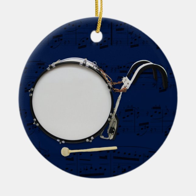 Marching Bass Drum - Pick your colour Ceramic Tree Decoration (Front)