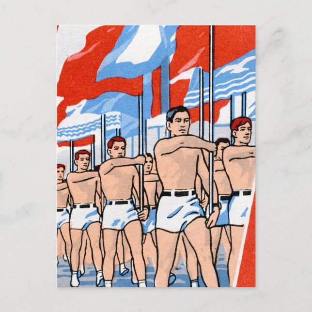 Marching Boys Postcard (Front)