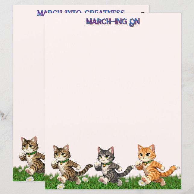 Marching Cats Stationery (Front/Back)