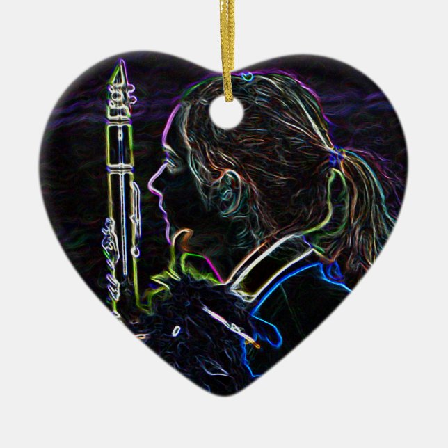 Marching Clarinetist Heart Ornament (Front)