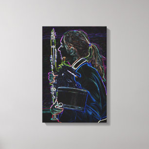 Marching Clarinetist Wrapped Canvas
