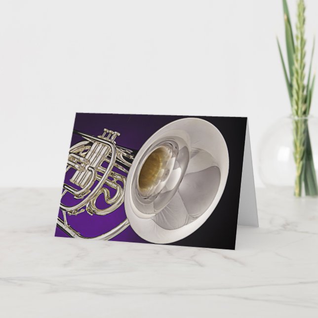 Marching French Horn Greeting Cards (Front)