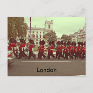 Marching guards at buckingham palace postcard