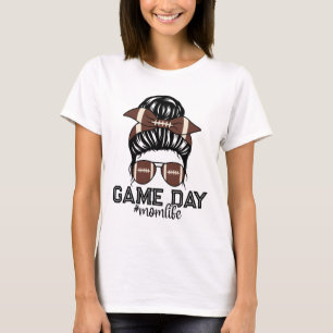 Marching Nd Footll Game Day Messy Footll Lovers Mo T-Shirt