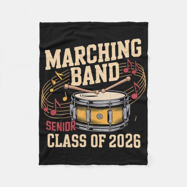Marching Nd Senior Cl Of 2026 Drumline  Fleece Blanket (Front)