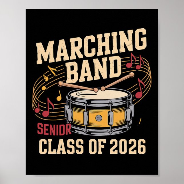 Marching Nd Senior Cl Of 2026 Drumline  Poster (Front)