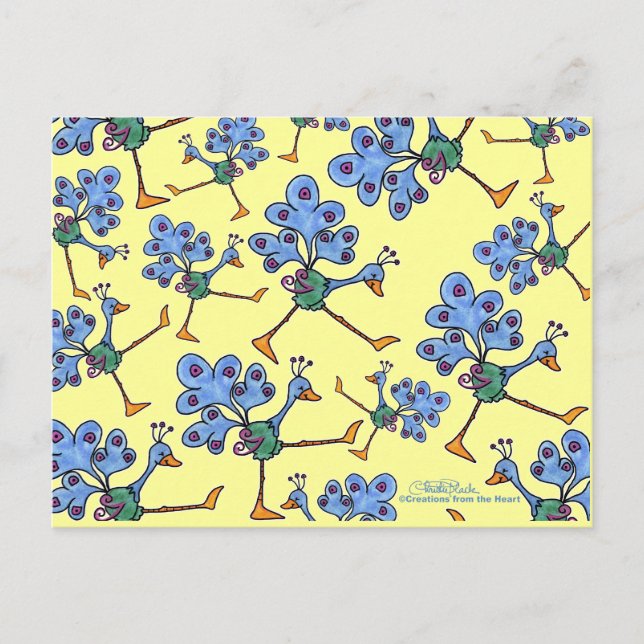 Marching Peacock collage Postcard (Front)