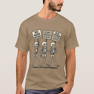 Marching Skeletons with Protest Signs Design T-Shirt