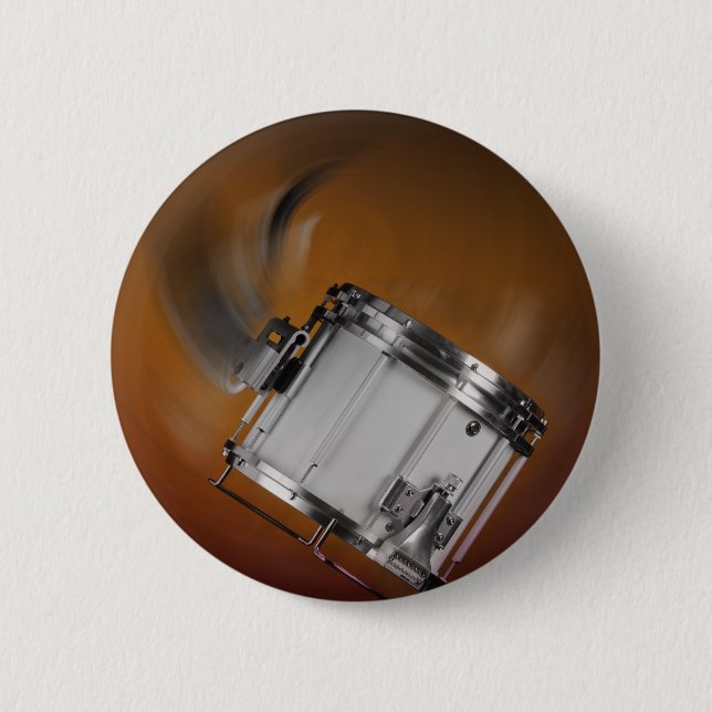 Marching Snare Drum on Gold 6 Cm Round Badge (Front)