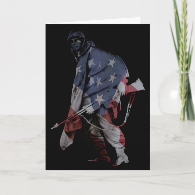 marching soldier : happy veteran's day card (Front)