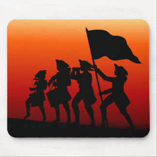 Marching with drums and fife and flag mouse pad
