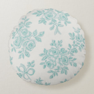 Marcie and Lou Green Floral Vintage Round Cushion
