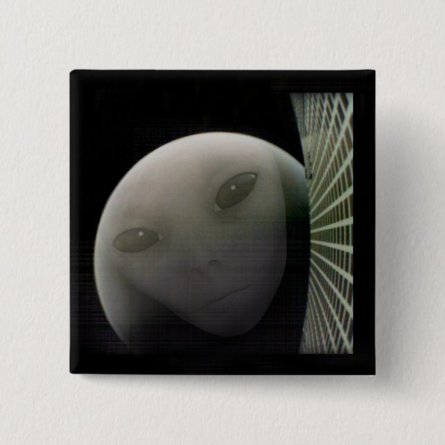 MarCO CubeSat Alien Mars Farewell 15 Cm Square Badge (Front)