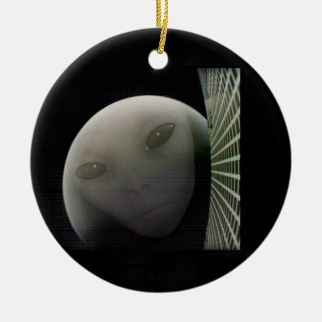 MarCO CubeSat Alien Mars Farewell Ceramic Tree Decoration (Front)