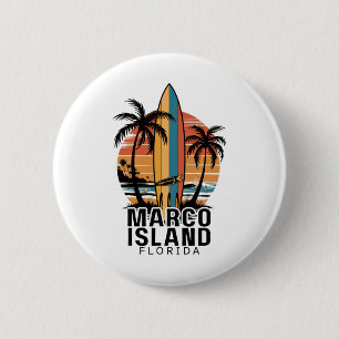 Marco Island Beach Florida Surfing Surfer _1 6 Cm Round Badge