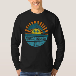 Marco Island Florida Beach Dolphin Retro Sunset Vi T-Shirt