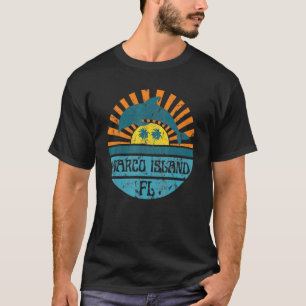 Marco Island Florida Beach Dolphin Retro Sunset Vi T-Shirt