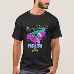 Marco Island Florida Palm Tree 80s Vacation Tropic T-Shirt