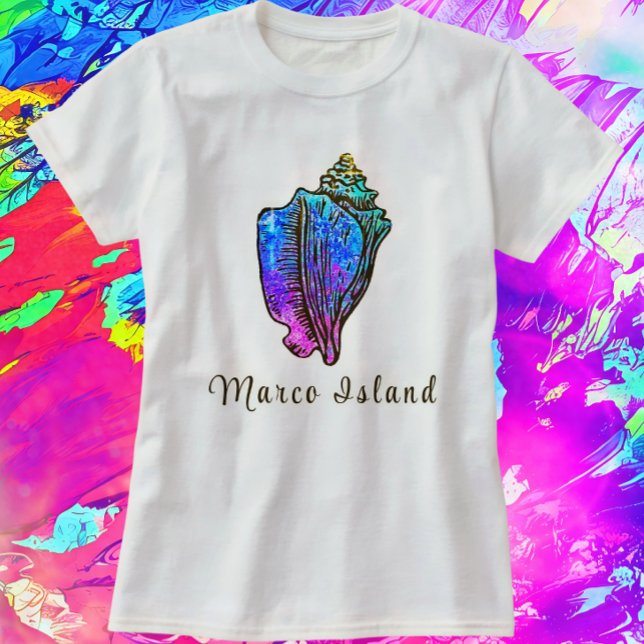 Marco Island Florida Pretty Conch Sea Shell T-Shirt (Pretty Marco Island Seashell Shirt)