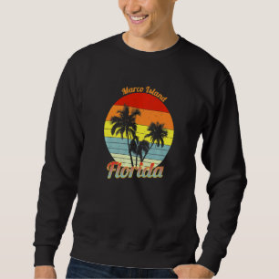 Marco Island Florida Retro Tropical Palm Trees Vac Sweatshirt