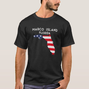 Marco Island Florida USA State America Travel Flor T-Shirt
