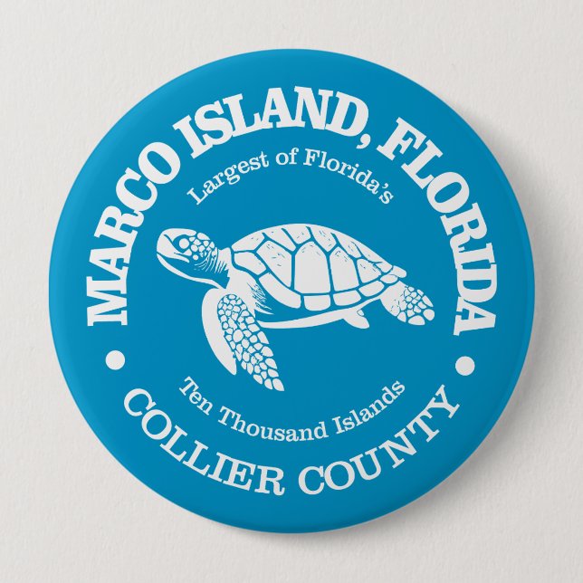 Marco Island (sea turtle) 10 Cm Round Badge (Front)