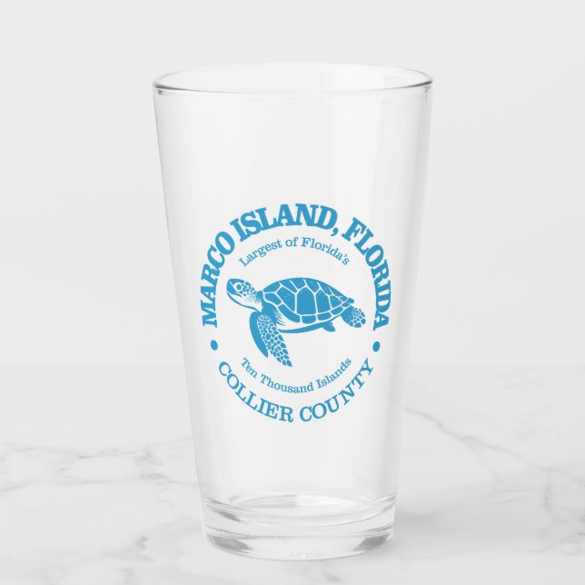 Marco Island (sea turtle) Glass (Front)