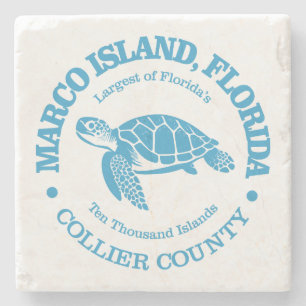 Marco Island (sea turtle) Stone Coaster