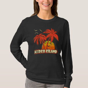 Marco Island Summer Palm Trees 80s Beach Sunset T-Shirt