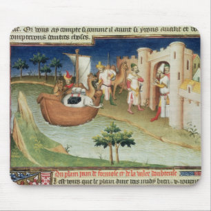 Marco Polo with elephants and camels arriving Mouse Pad