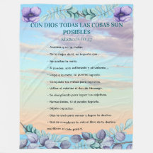 Marcos 10:27 Con Dios Todo Posible Fondo Azul Lila