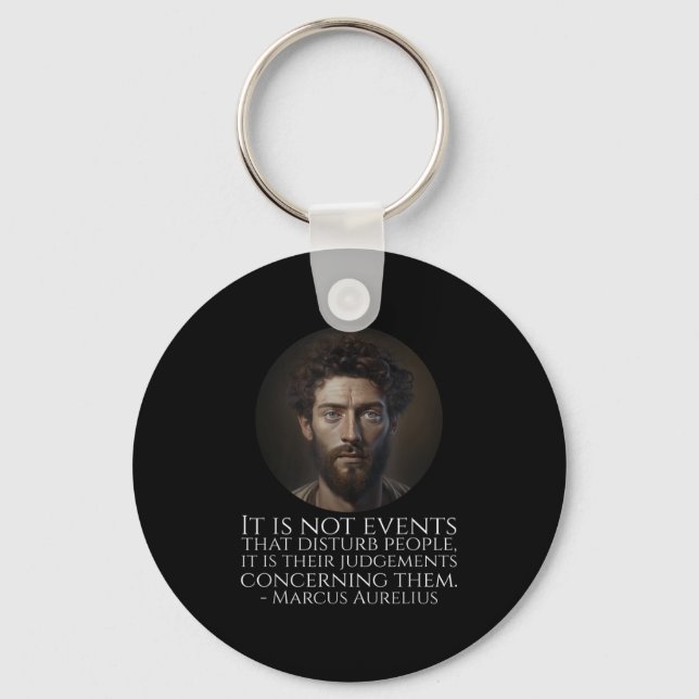 Marcus Aurelius - Ancient Roman Stoic Philosophy Q Key Ring (Front)