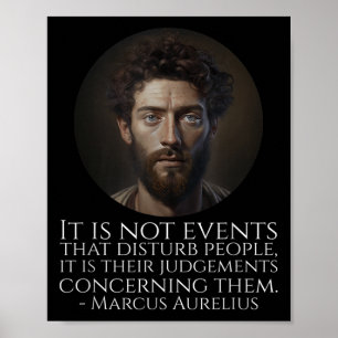Marcus Aurelius - Ancient Roman Stoic Philosophy Q Poster