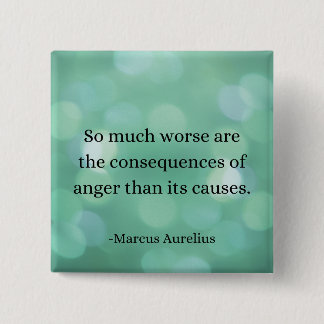 Marcus Aurelius: Conquer Anger, Find Inner Peace 15 Cm Square Badge